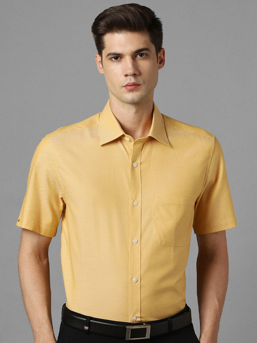 

Louis Philippe Slim Fit Cotton Formal Shirt, Mustard