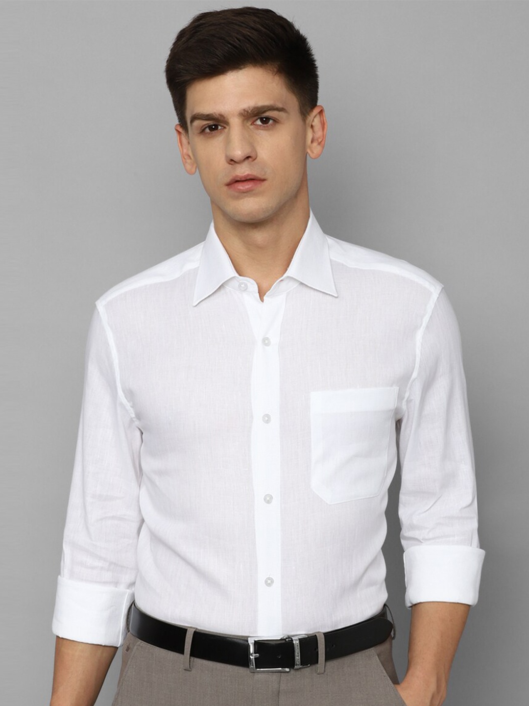 

Louis Philippe Slim Fit Comfort Cotton Linen Formal Shirt, White