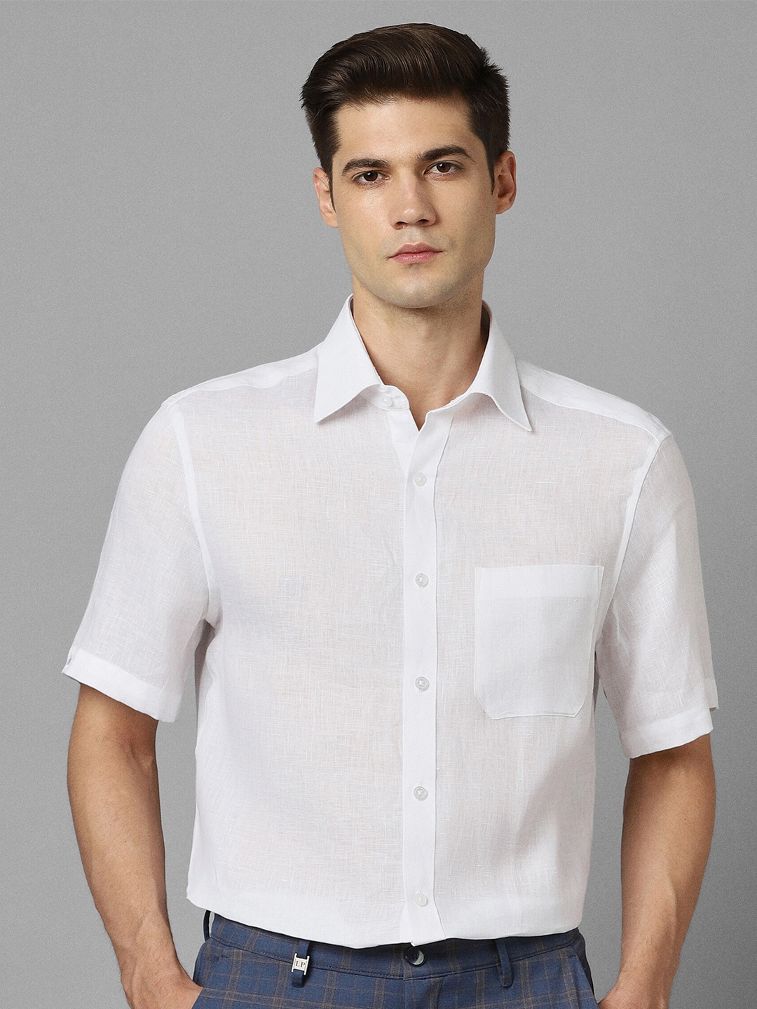 

Louis Philippe Slim Fit Linen Formal Shirt, White