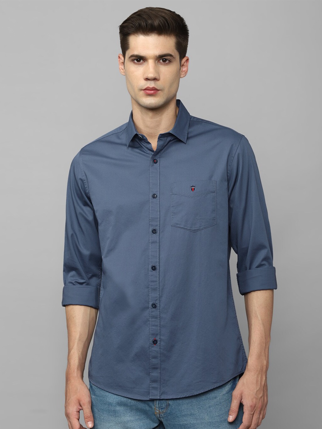 

Louis Philippe Sport Slim Fit Pure Cotton Casual Shirt, Blue
