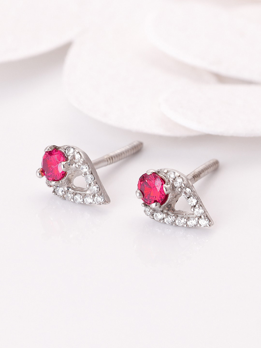 

GIVA Rhodium-Plated Contemporary Studs Earrings, Silver