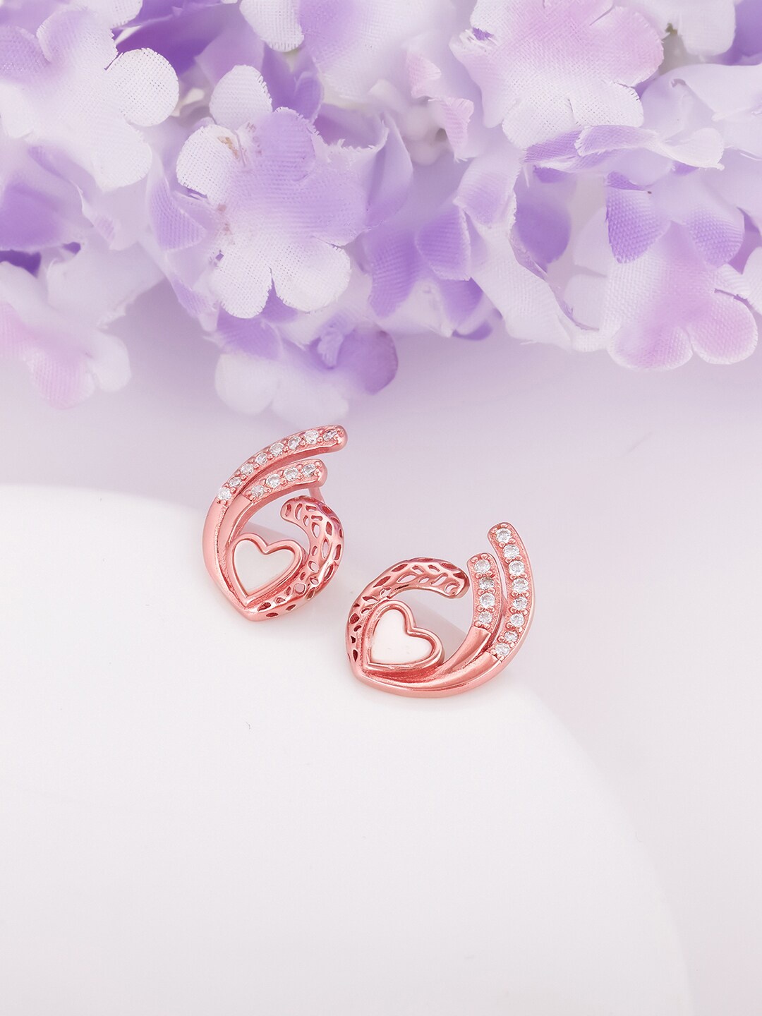 

GIVA Rose Gold-Plated Contemporary Studs Earrings