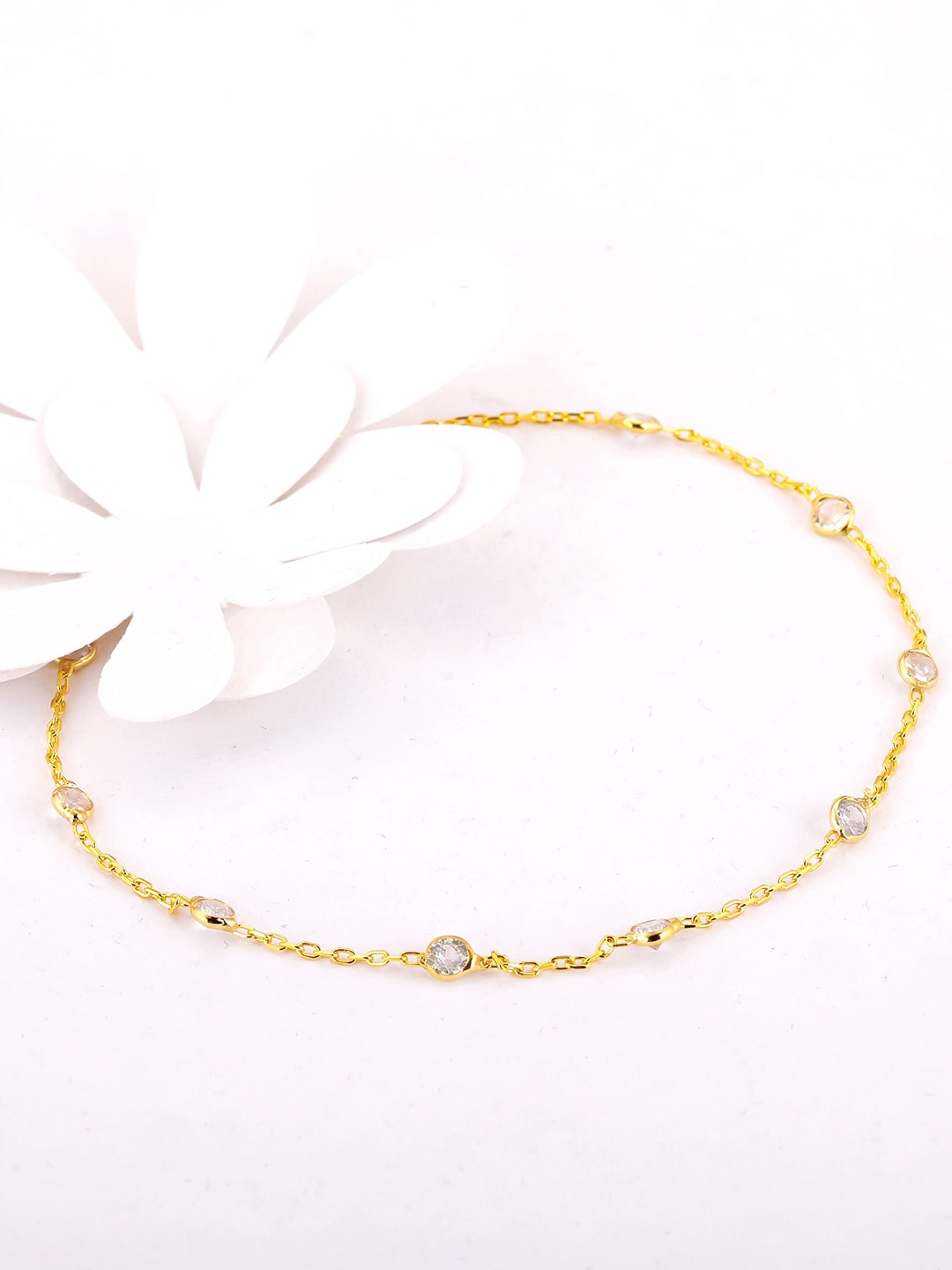 

GIVA 925 Sterling Silver Gold-Plated Sparkling Anklet