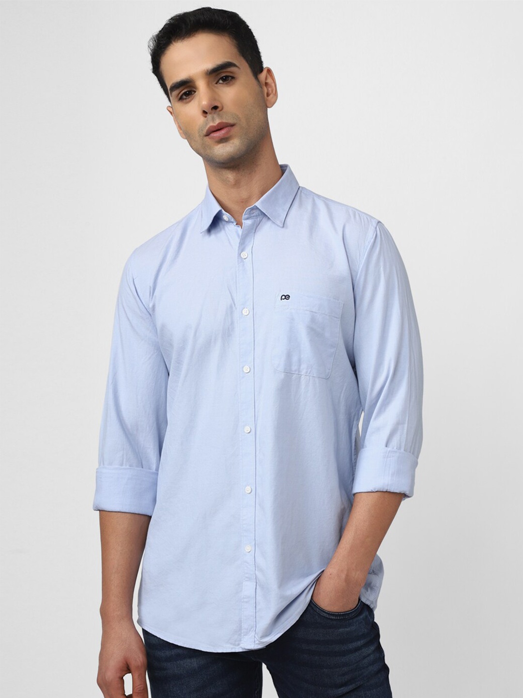 

Peter England Casuals Slim Fit Pure Cotton Casual Shirt, Blue