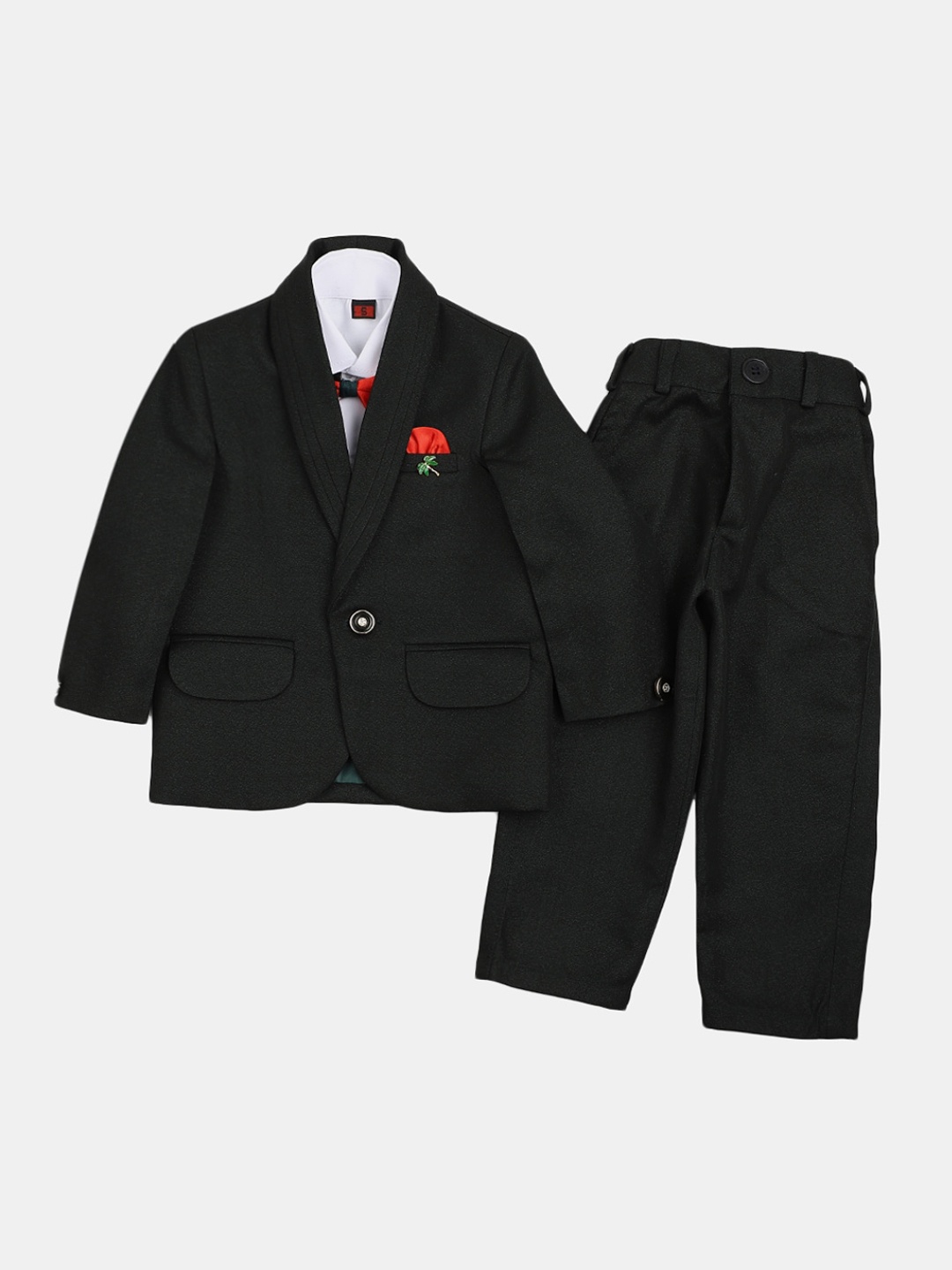 

V-Mart Infants Shawl Lapel Single-Breasted Three-Piece Suit, Black