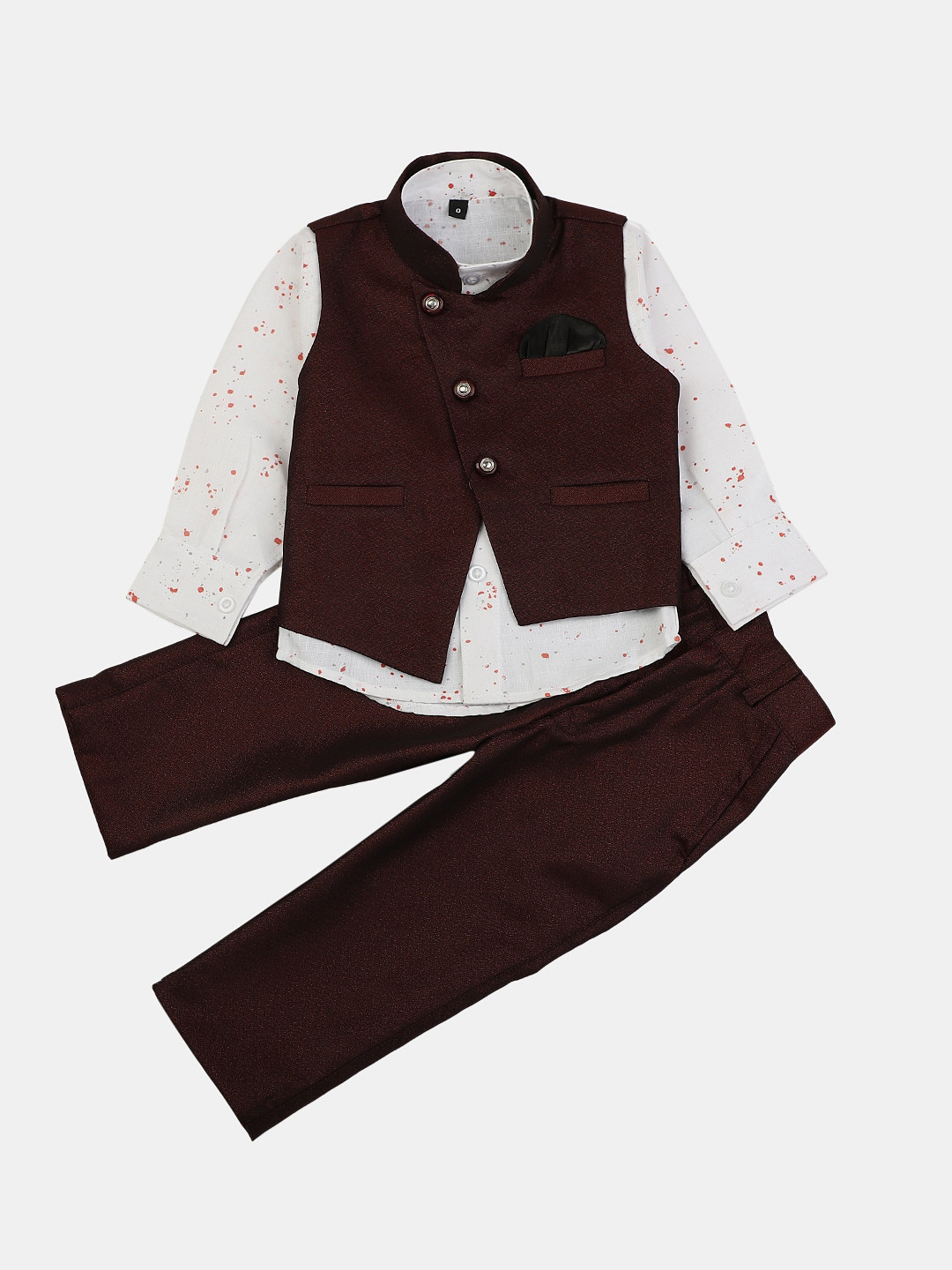 

V-Mart Infants Cotton 3 Piece Suits, Maroon