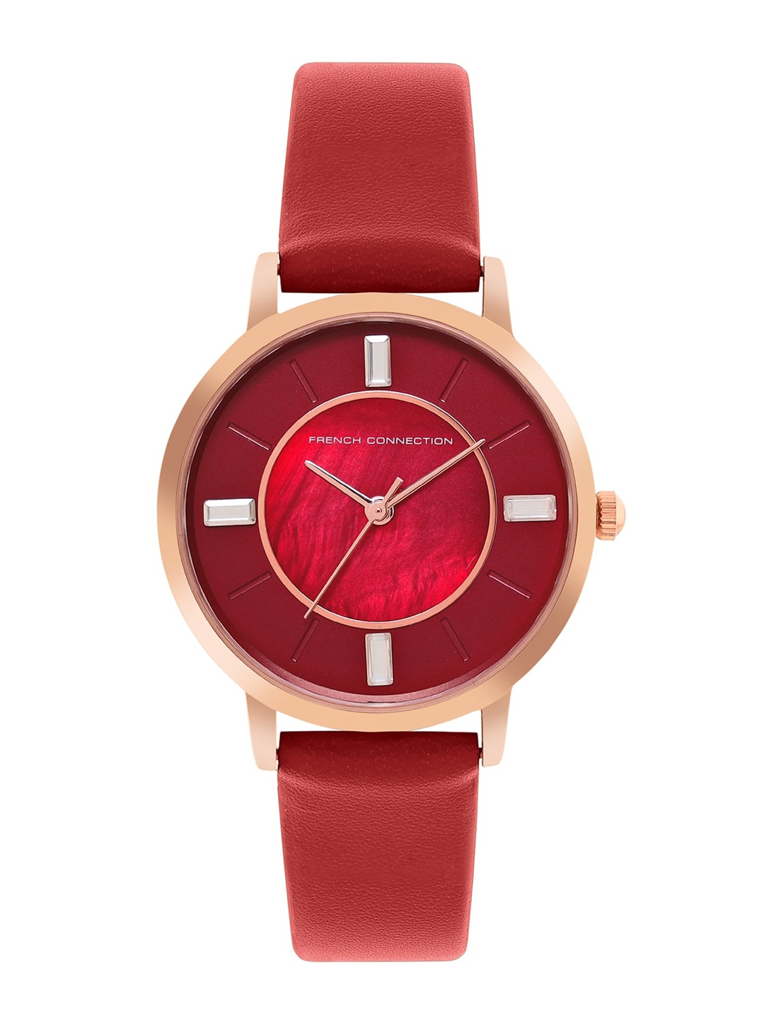 

French Connection Women Dial & Leather Straps Analogue Watch FCN00066E, Maroon