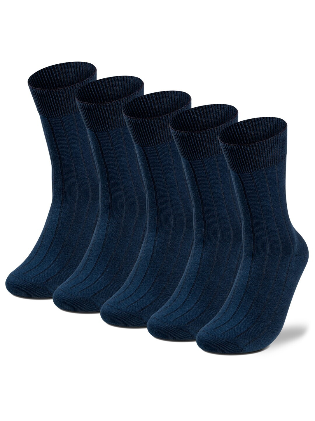 

Supersox Solid Rib Combed Calf-Length Cotton Socks, Navy blue