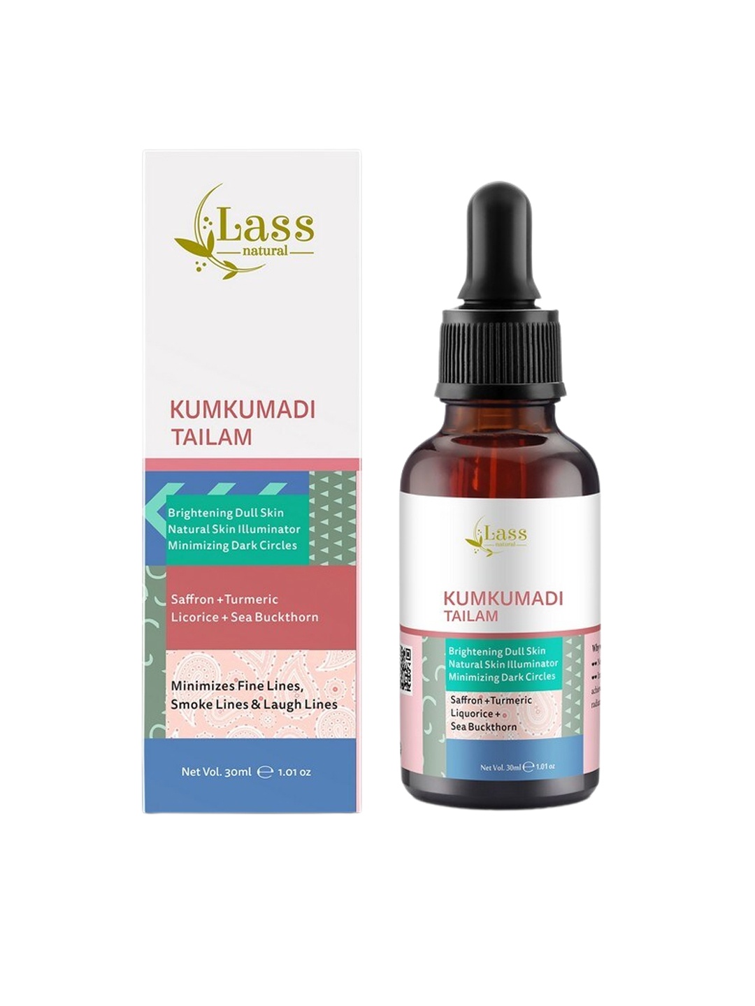 

Lass Naturals Kumkumadi Saffron & Turmeric Face Serum For Dark Circles-30 ml, Transparent