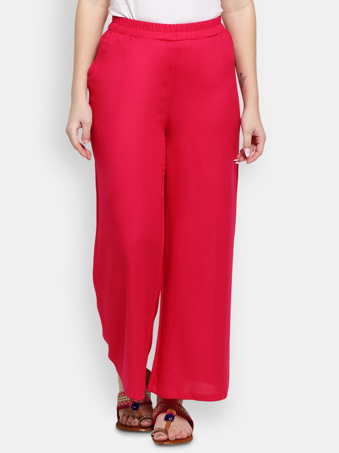 

V-Mart Women Wide Leg Palazzos, Pink