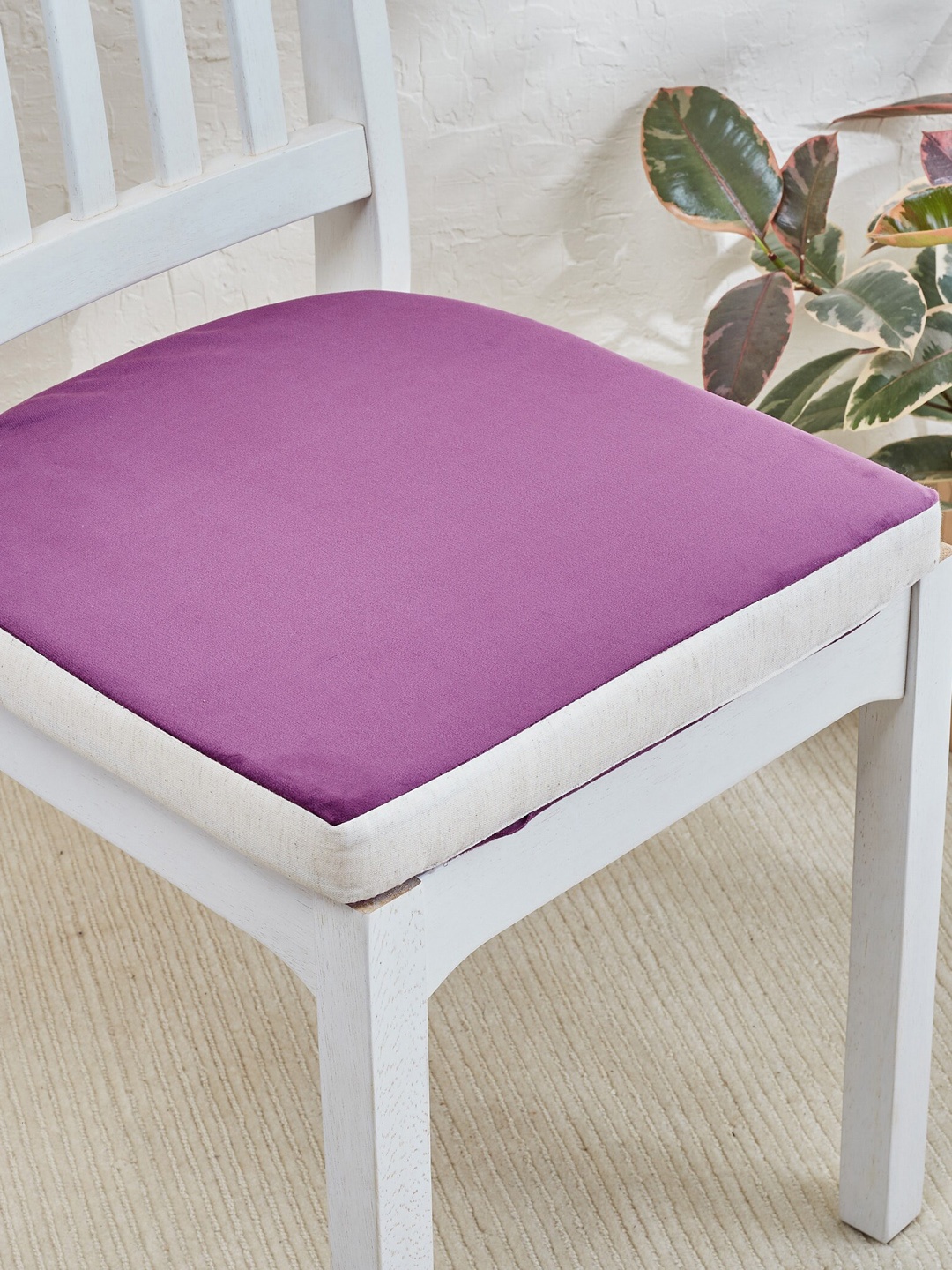 

Home Centre Purple Foam Filled Chair Pad Cushions