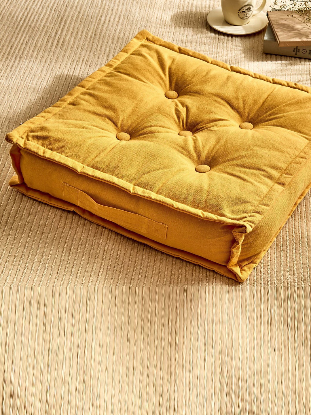 

Home Centre Kinsley Yellow Square Floor Cushion