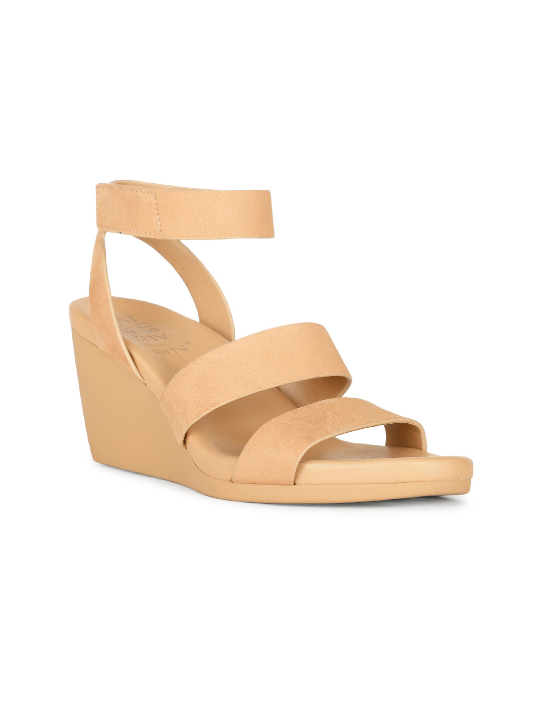 

Naturalizer Strappy Open Toe Leather Wedge Heels, Khaki