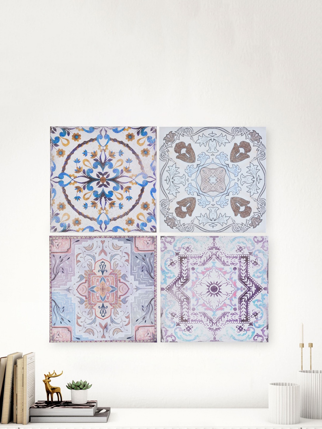 

Home Centre Corsica White & Blue 4 Pieces Abstract Wall Photo Frames