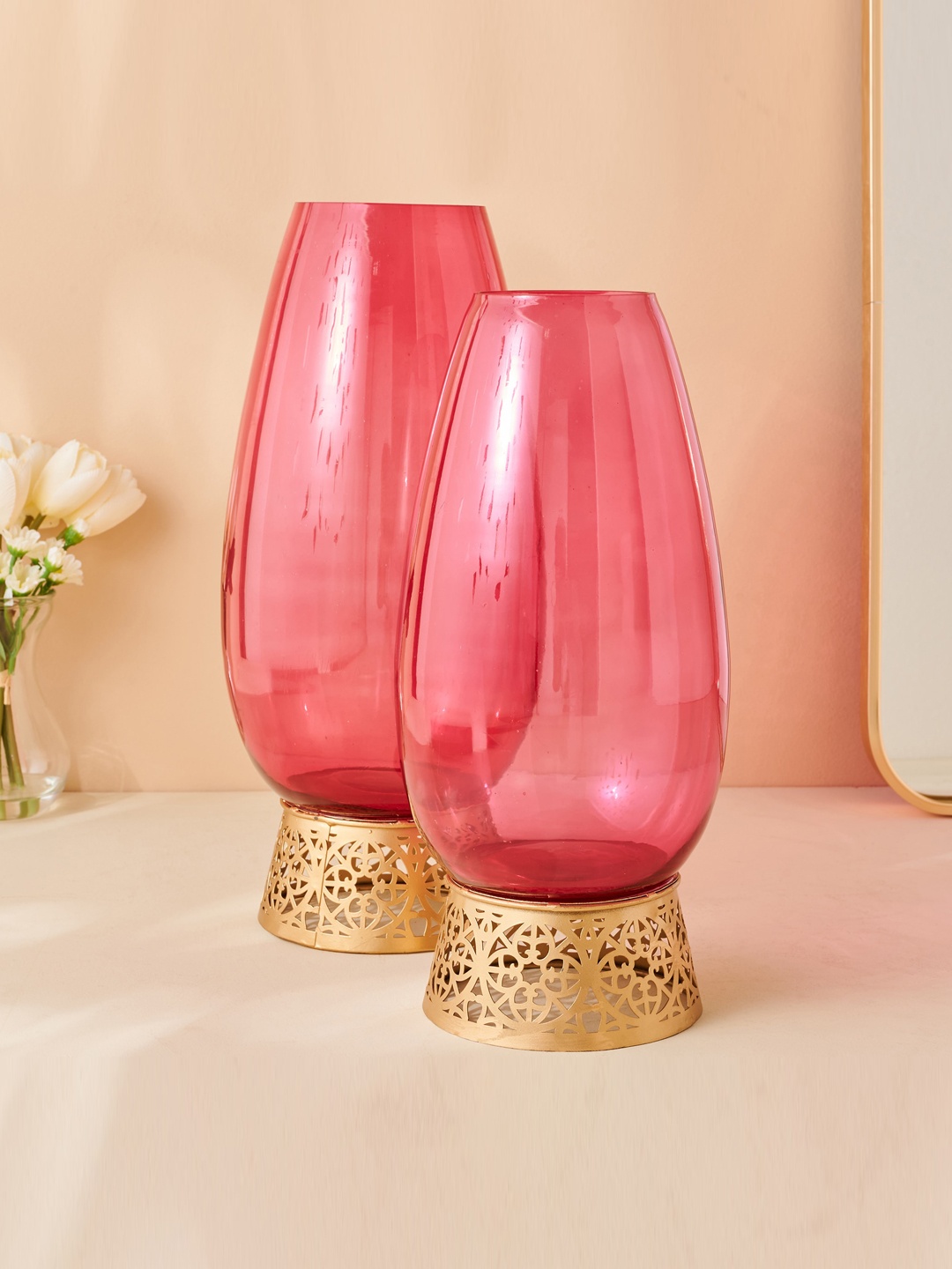 

Home Centre Pink Glass Flower Vase