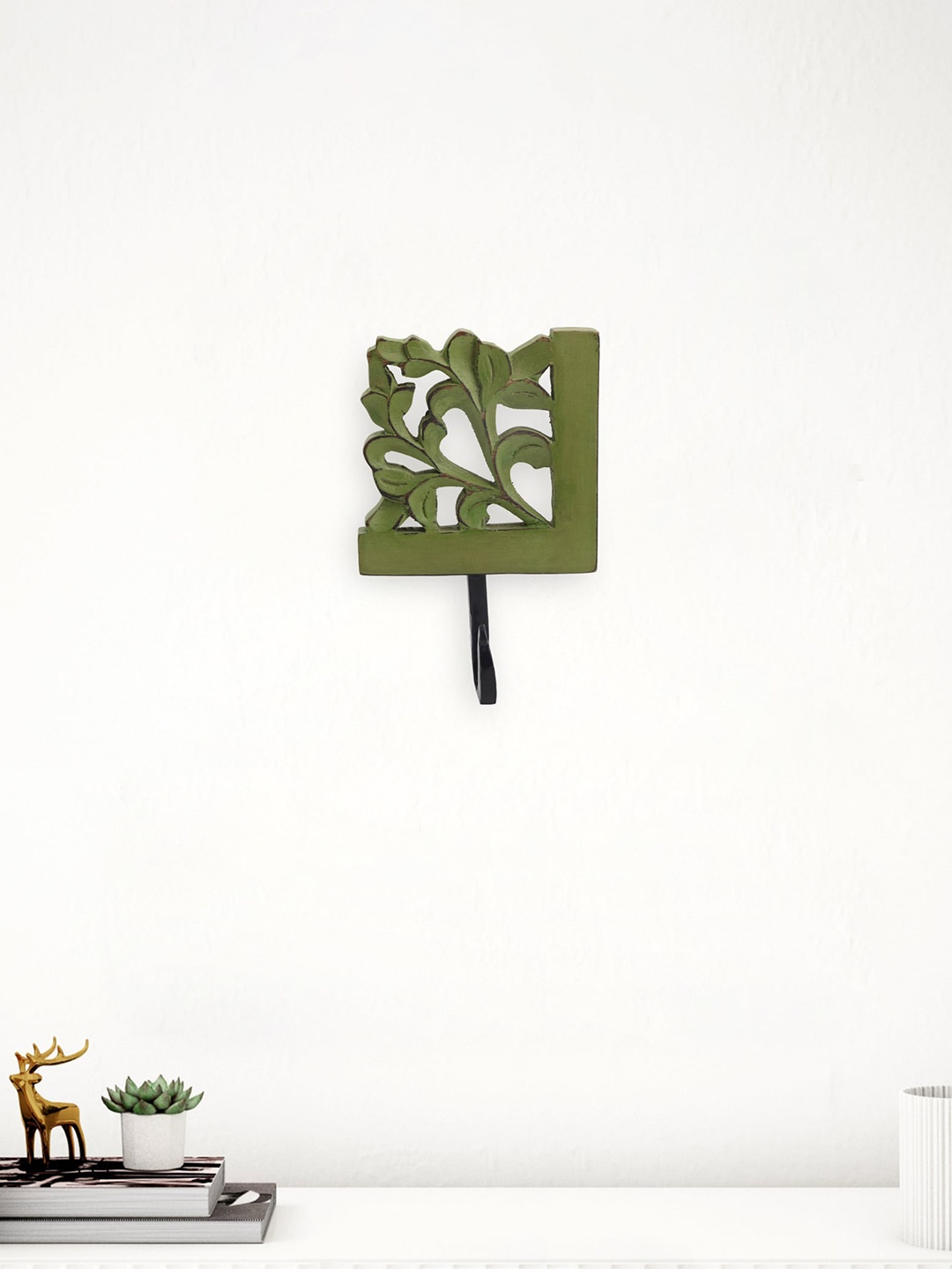

Home Centre Green & Black Chisel Wood Wall Hook