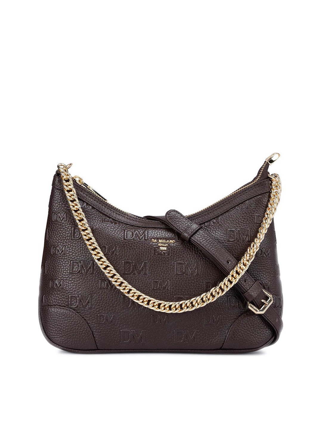 

Da Milano Leather Structured Sling Bag, Brown