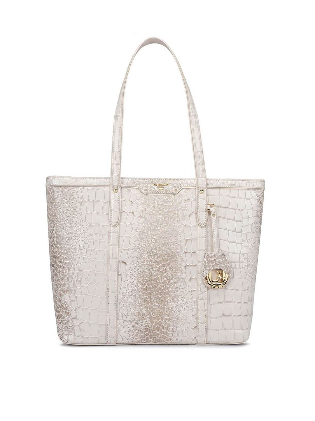 

Da Milano Textured Leather Oversized Shopper Shoulder Bag, Off white