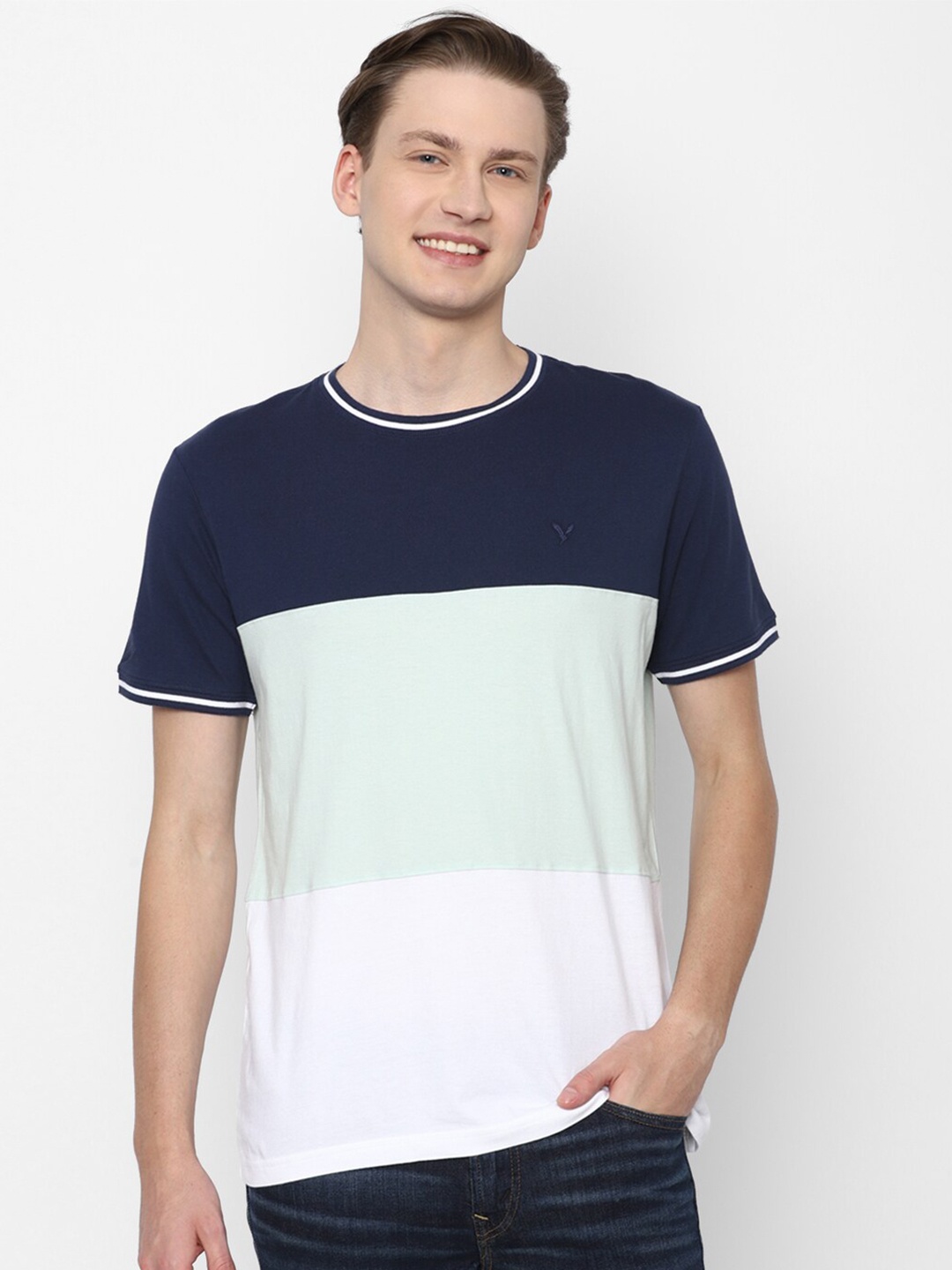 

AMERICAN EAGLE OUTFITTERS Colourblocked Pure Cotton T-shirt, Green