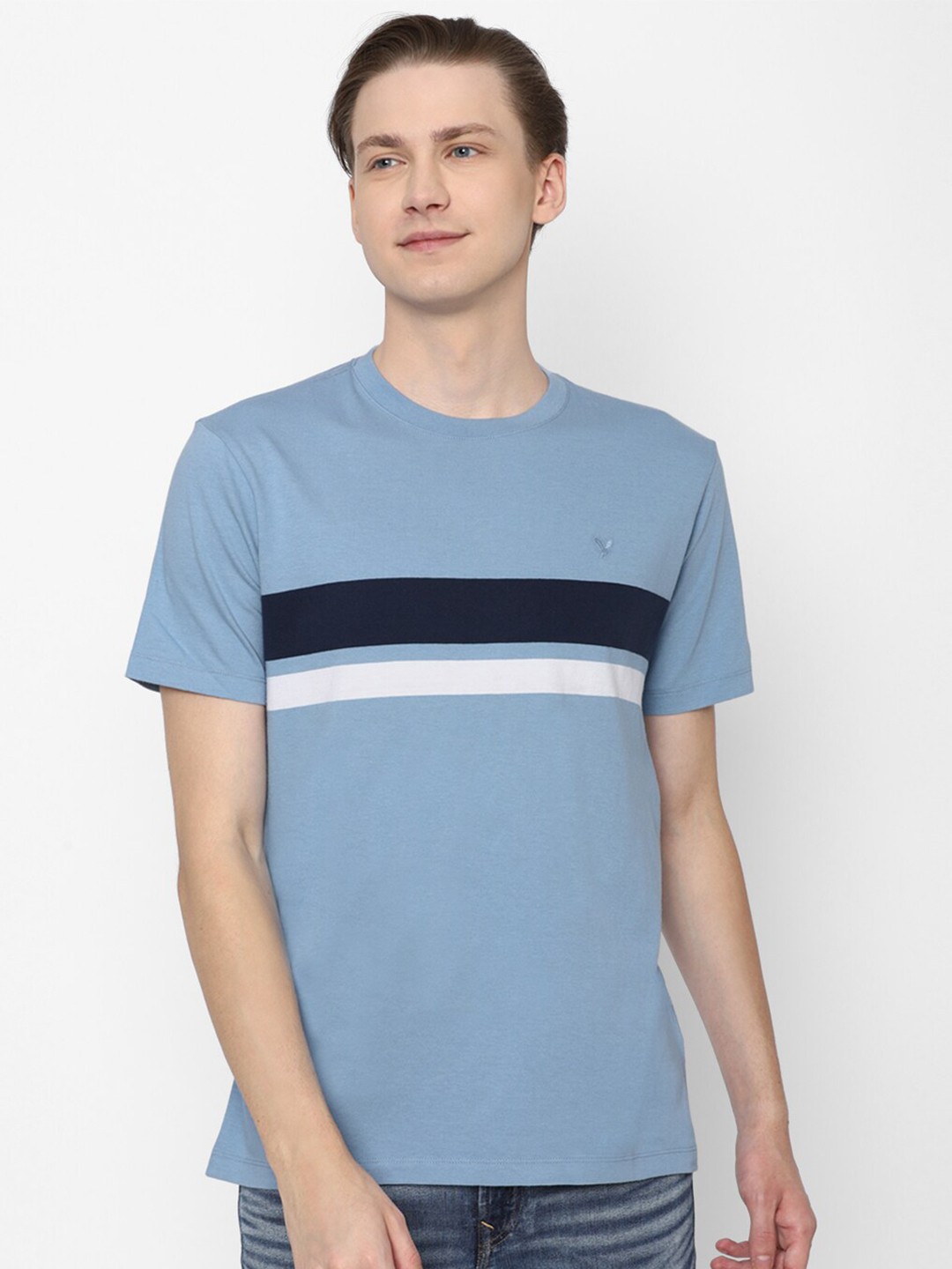 

AMERICAN EAGLE OUTFITTERS Striped Pure Cotton T-shirt, Blue