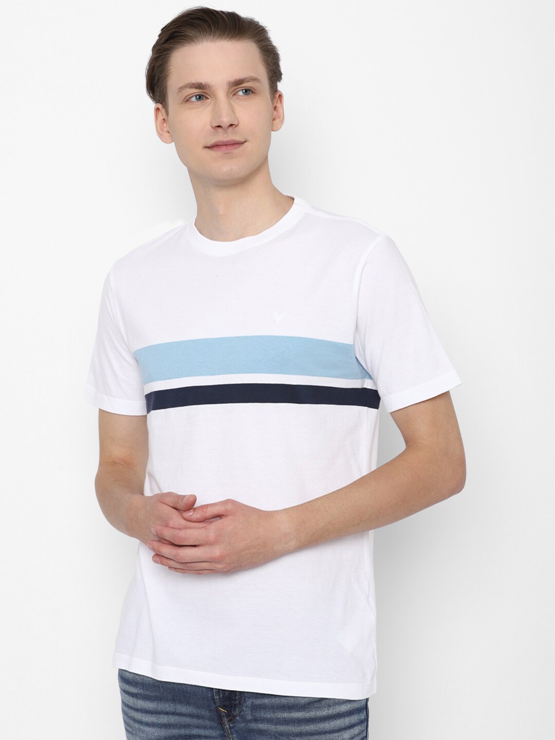 

AMERICAN EAGLE OUTFITTERS Colourblocked Pure Cotton T-shirt, White