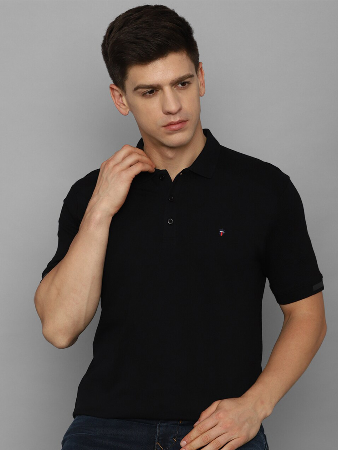 

Louis Philippe Jeans Polo Collar Cotton T-shirt, Black