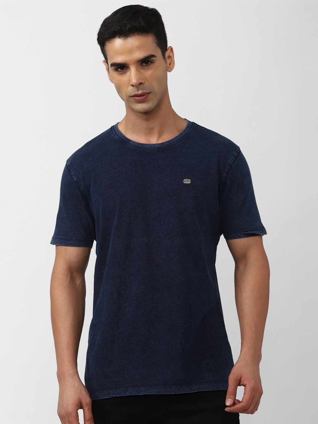 

Peter England Casuals Slim Fit Casual Pure Cotton T-shirt, Navy blue