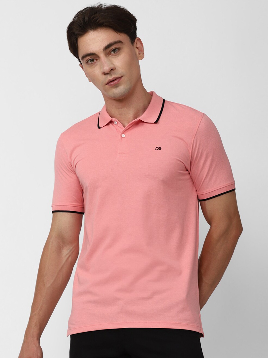 

Peter England Casuals Polo Collar Slim Fit Knitted T-Shirt, Pink