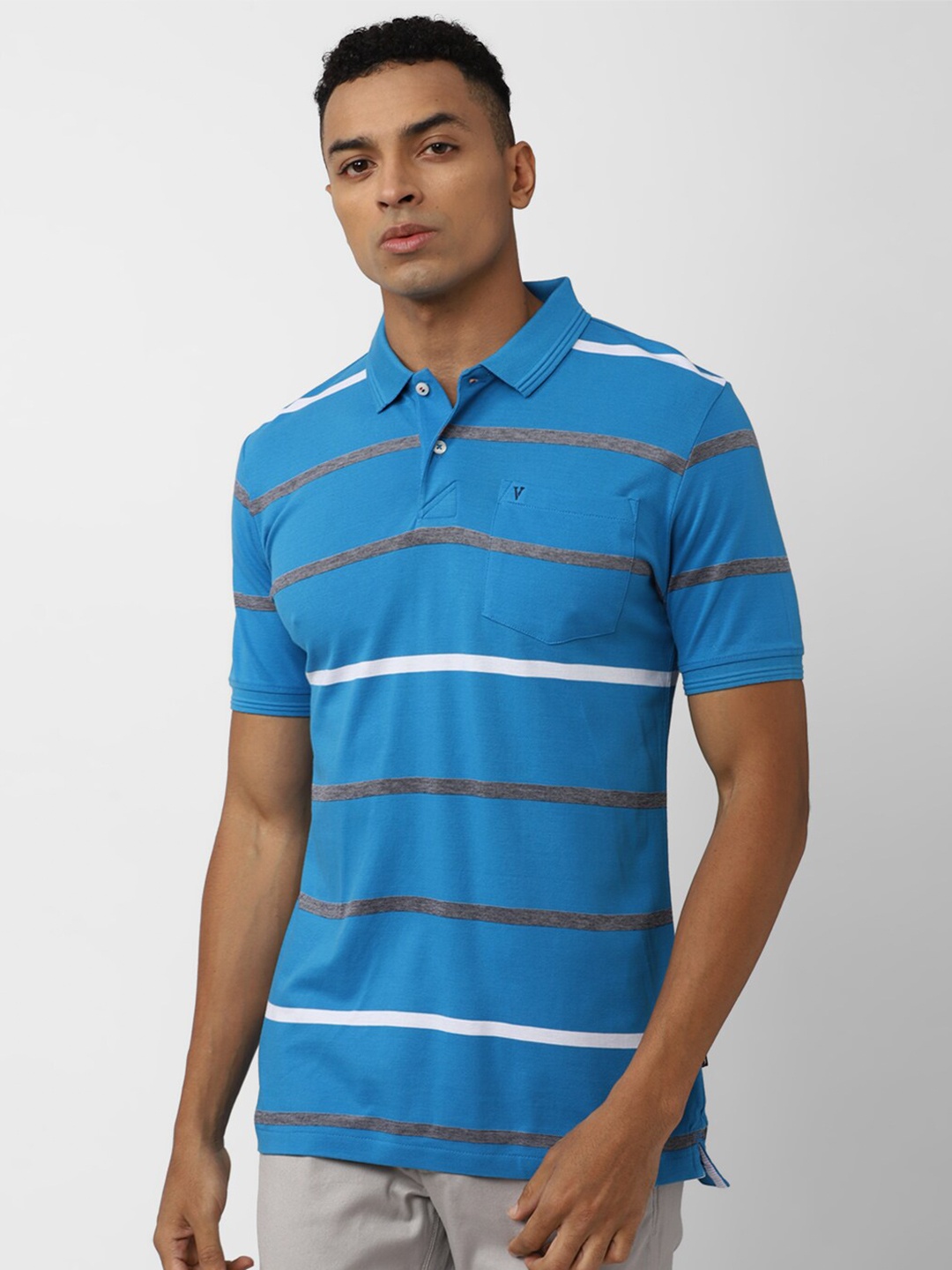 

Van Heusen Sport Striped Cotton T-shirt, Blue