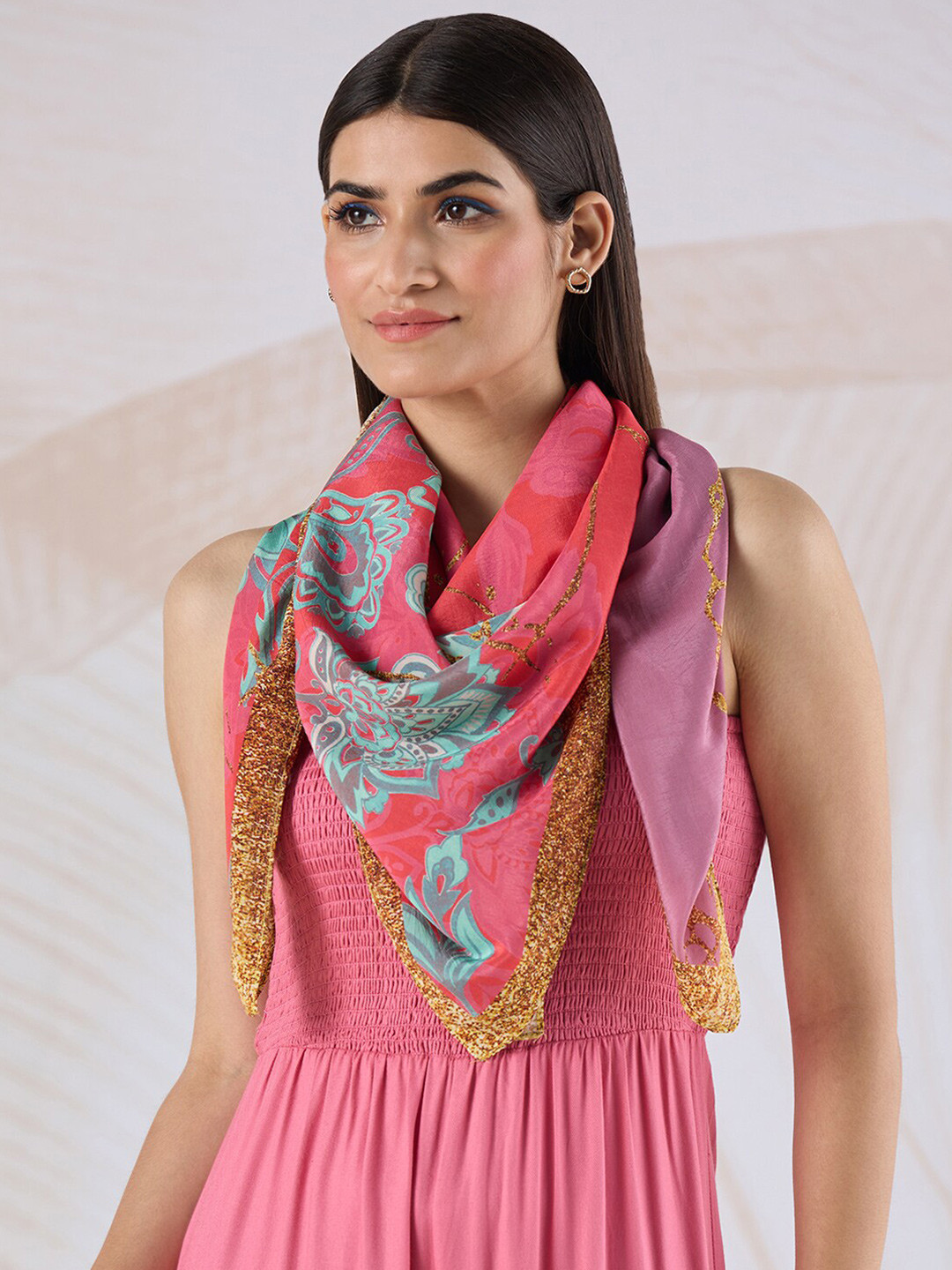 

navyasa by liva Floral Printed Stole, Red