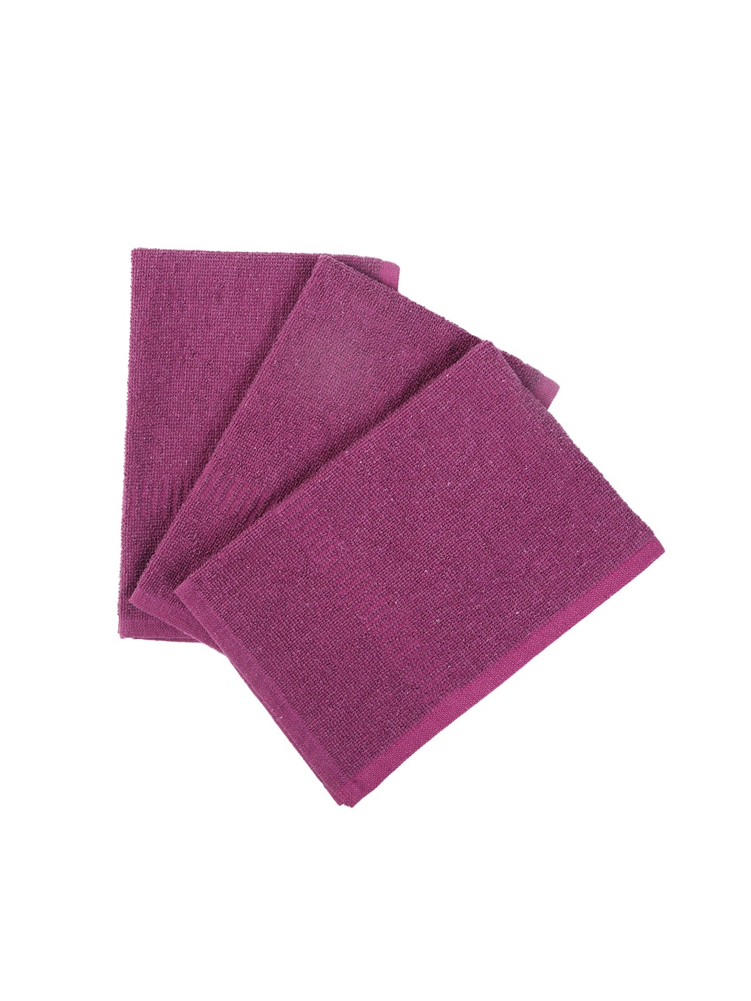 

Home Centre Purple 3 Pieces Textured Cotton 500 GSM Bath Towels