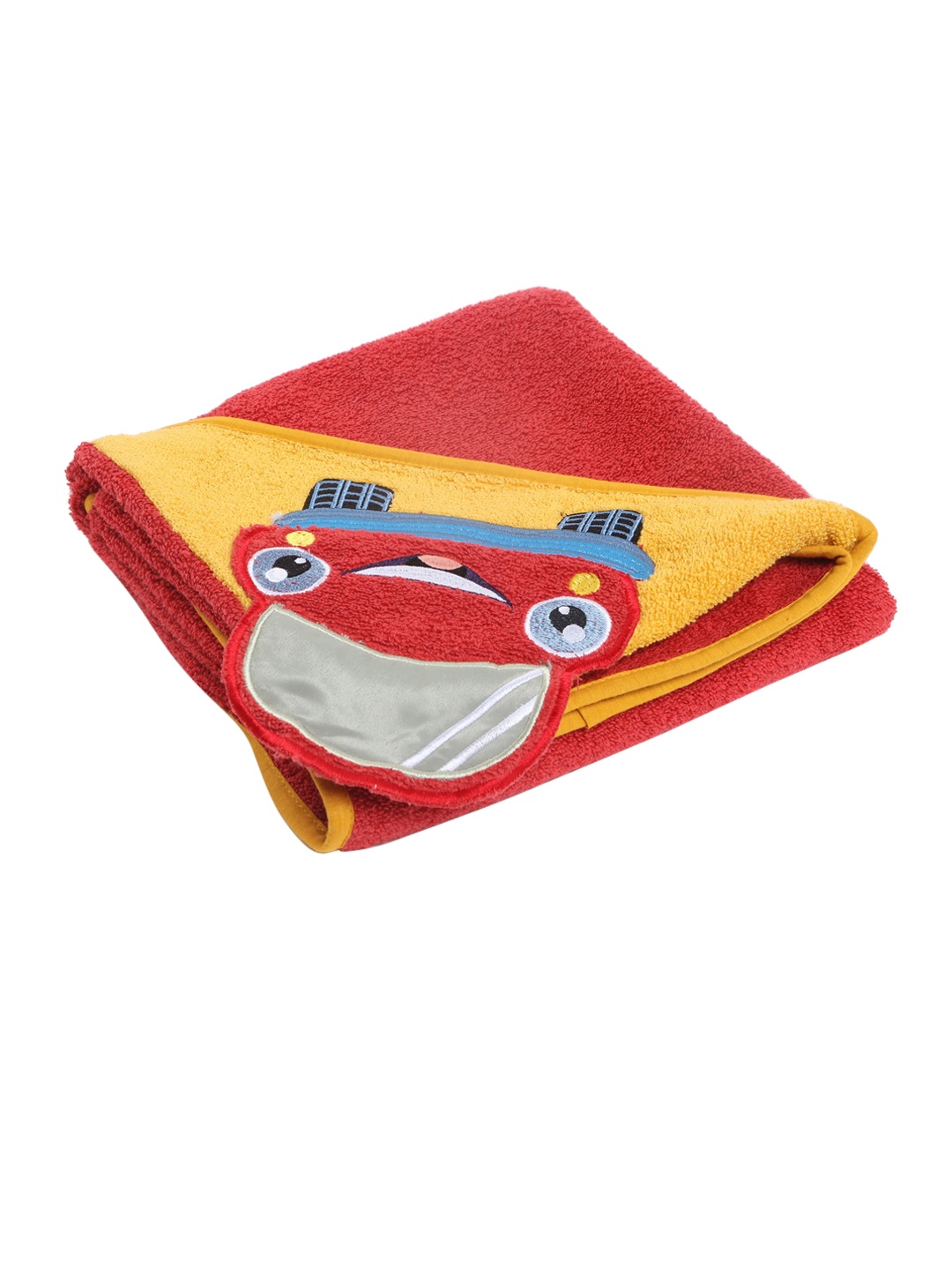 

Home Centre Slate Red & Yellow Printed 350 GSM Cotton Car Hooded Bath Towel