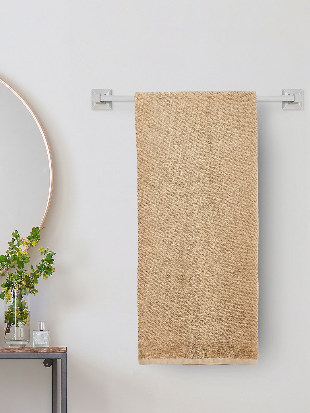 

Home Centre Colour Refresh Essence Beige Self-Designed 500 GSM Cotton Bath Towel