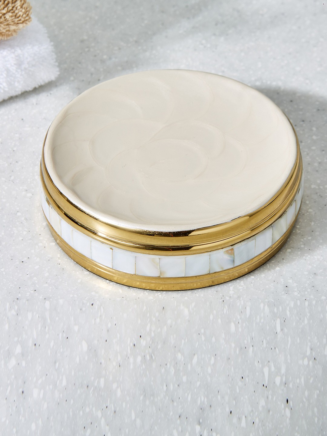 

Home Centre Gold-Toned Printed Stainless Steel Soap Dish