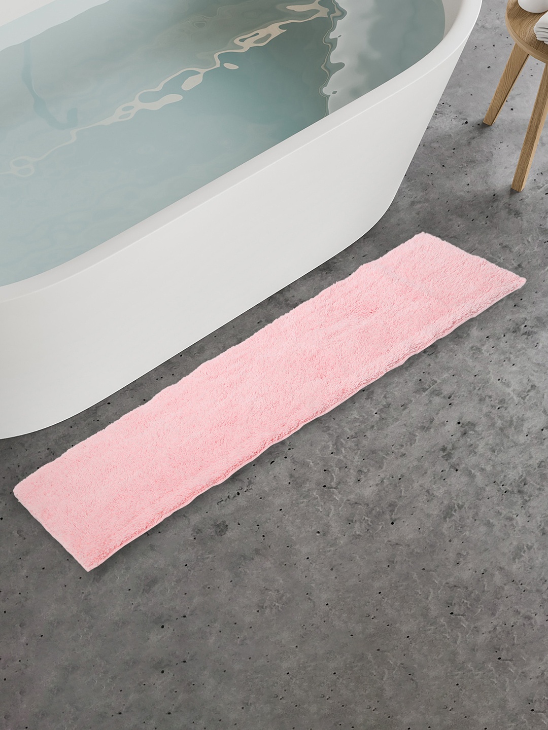 

Home Centre Color Refresh Peach-Coloured Essence Anti-Slip Plush Bath Runner, Pink