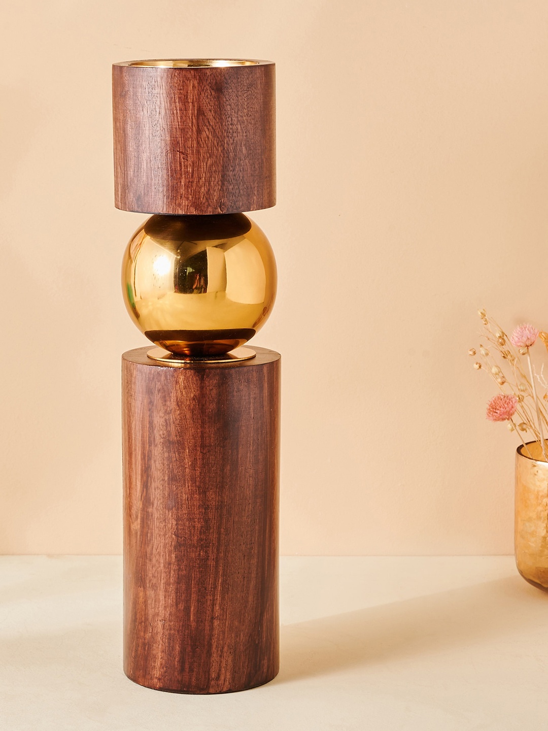 

Home Centre Splendid Dastkari Brown Cylindrical Candle Holders