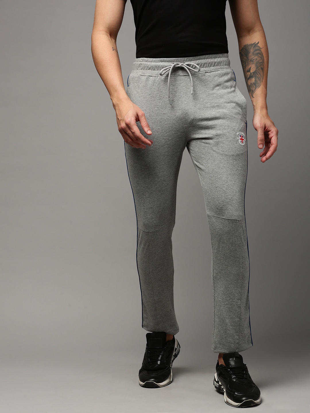 

ONN Men Cotton Anti Odour Track Pants, Grey melange