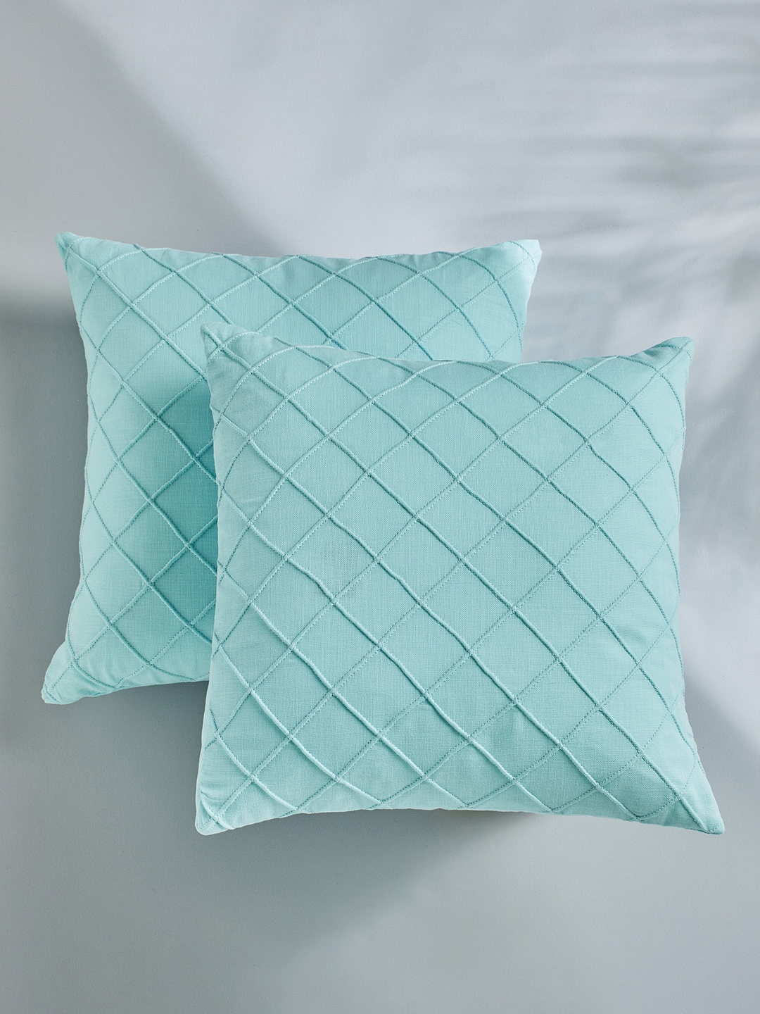 

Home Centre Hello Spring Blue 2 Pieces Geometric Cotton Square Cushion Covers