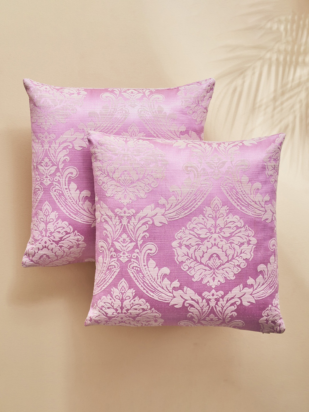 

Home Centre Fiesta Purple & White 2 Pieces Ethnic Motifs Square Cushion Covers