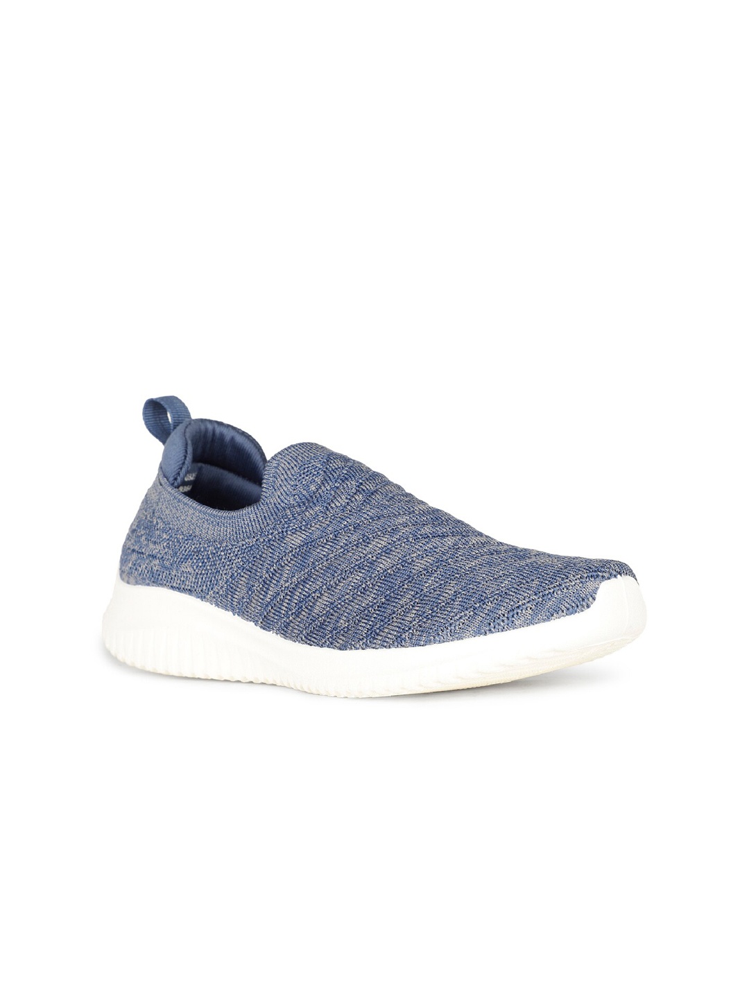 

Bata Women Textured Comfort Insole Textile Contrast Sole Slip-On Sneakers, Blue