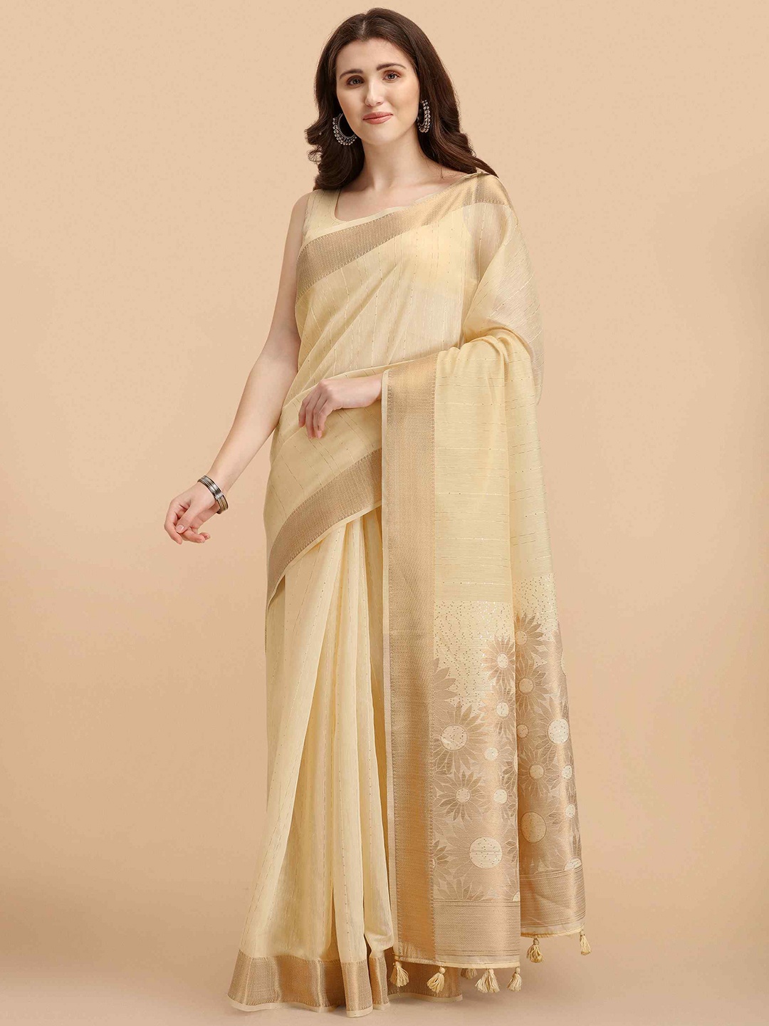 

elora Woven Design Zari Art Silk Bhagalpuri Saree, Yellow