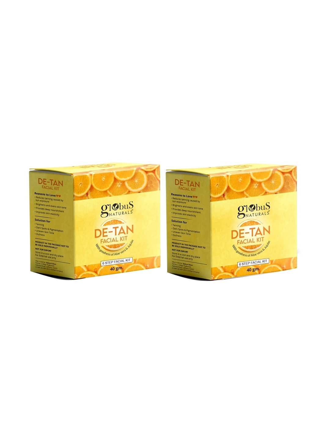 

Globus naturals De-Tan Set Of 2 With Aloevera & Jujube 6 Step Facial Kit-40gm Each, Na