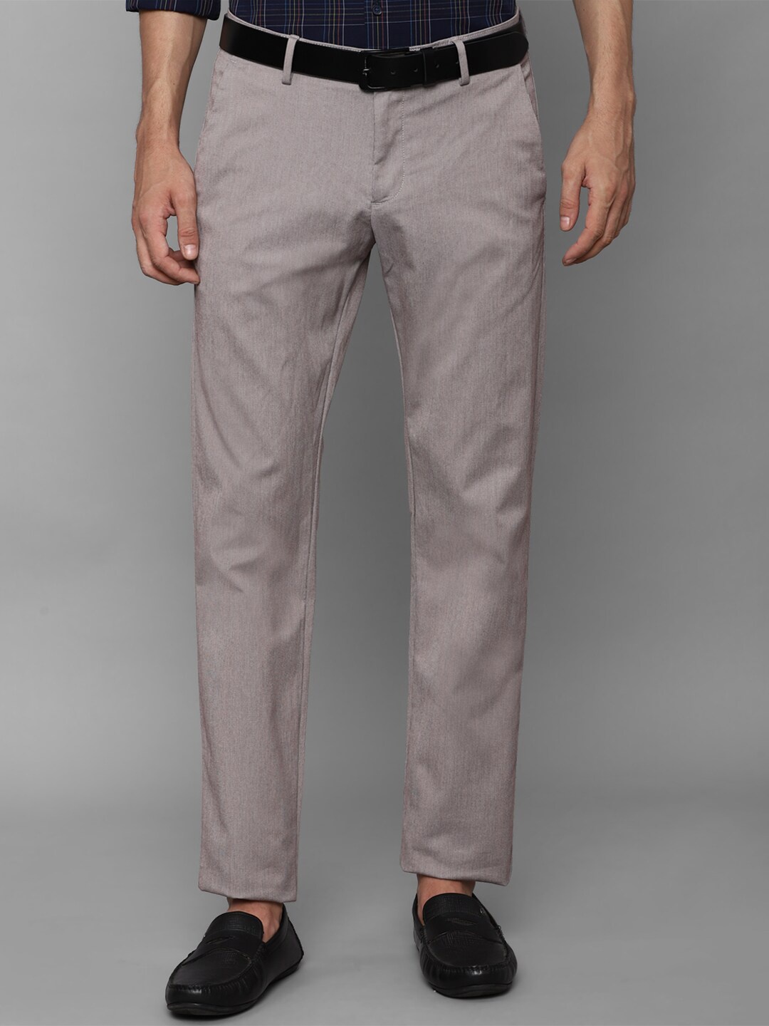 

Allen Solly Men Mid Rise Slim Fit Trousers, Grey