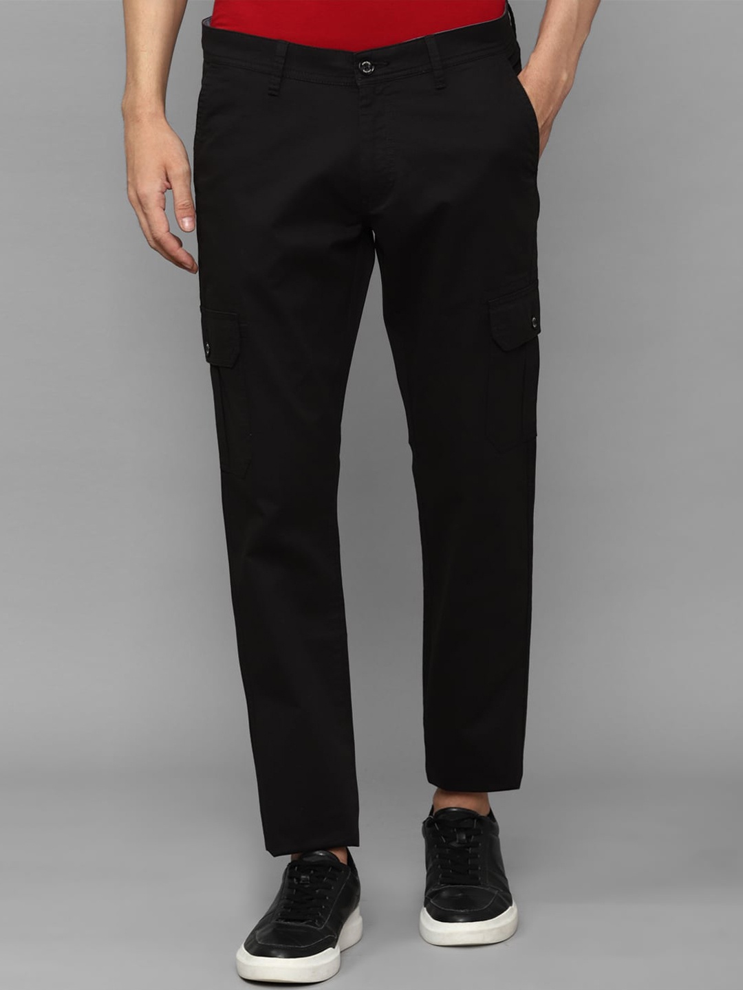 

Allen Solly Men Slim Fit Cargo Trousers, Black