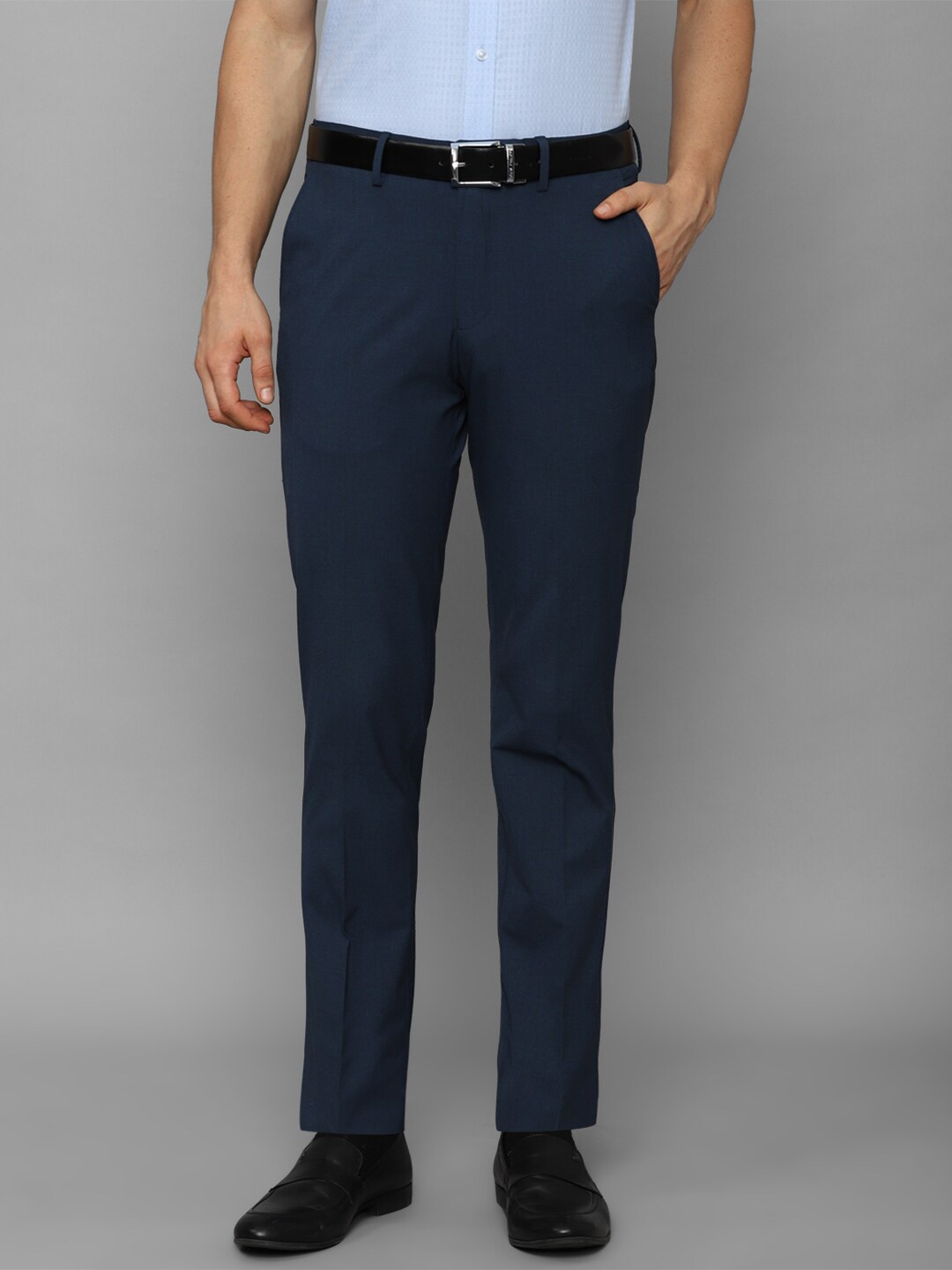 

Louis Philippe Men Mid Rise Formal Trousers, Navy blue