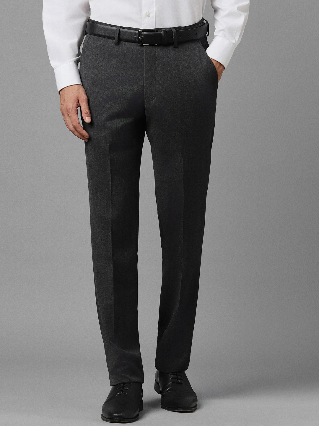 

Luxure by Louis Philippe Textured Regular Fit Formal Trousers, Grey