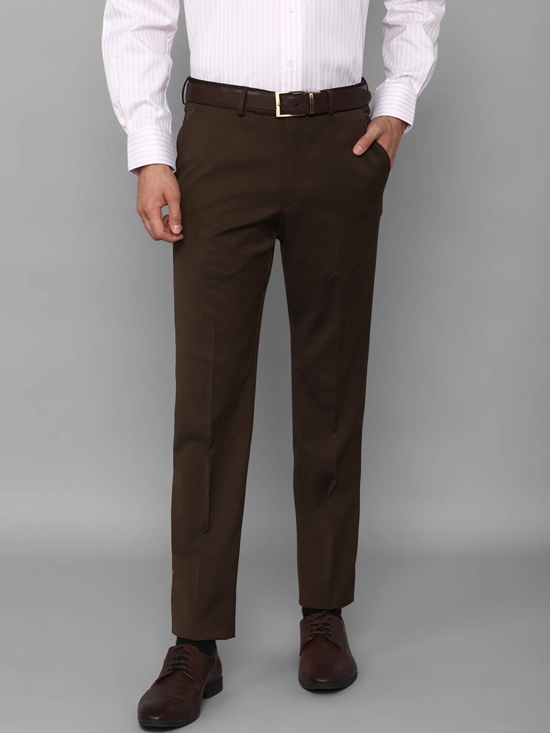 

Luxure by Louis Philippe Men Slim Fit Formal Trousers, Brown