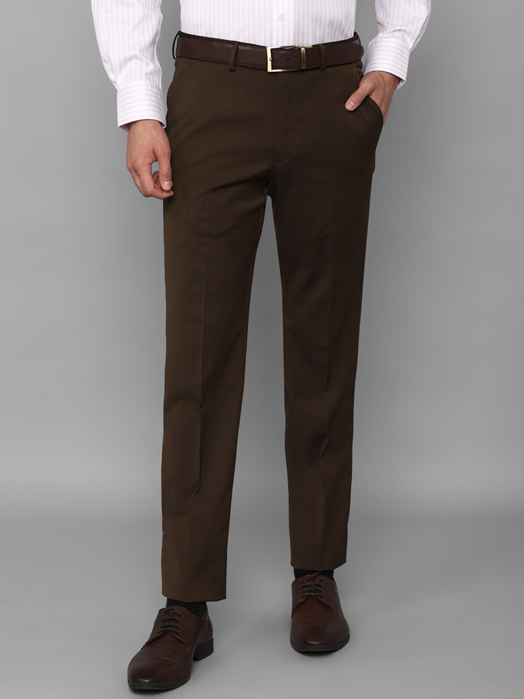 

Luxure by Louis Philippe Men Slim Fit Formal Trousers, Brown