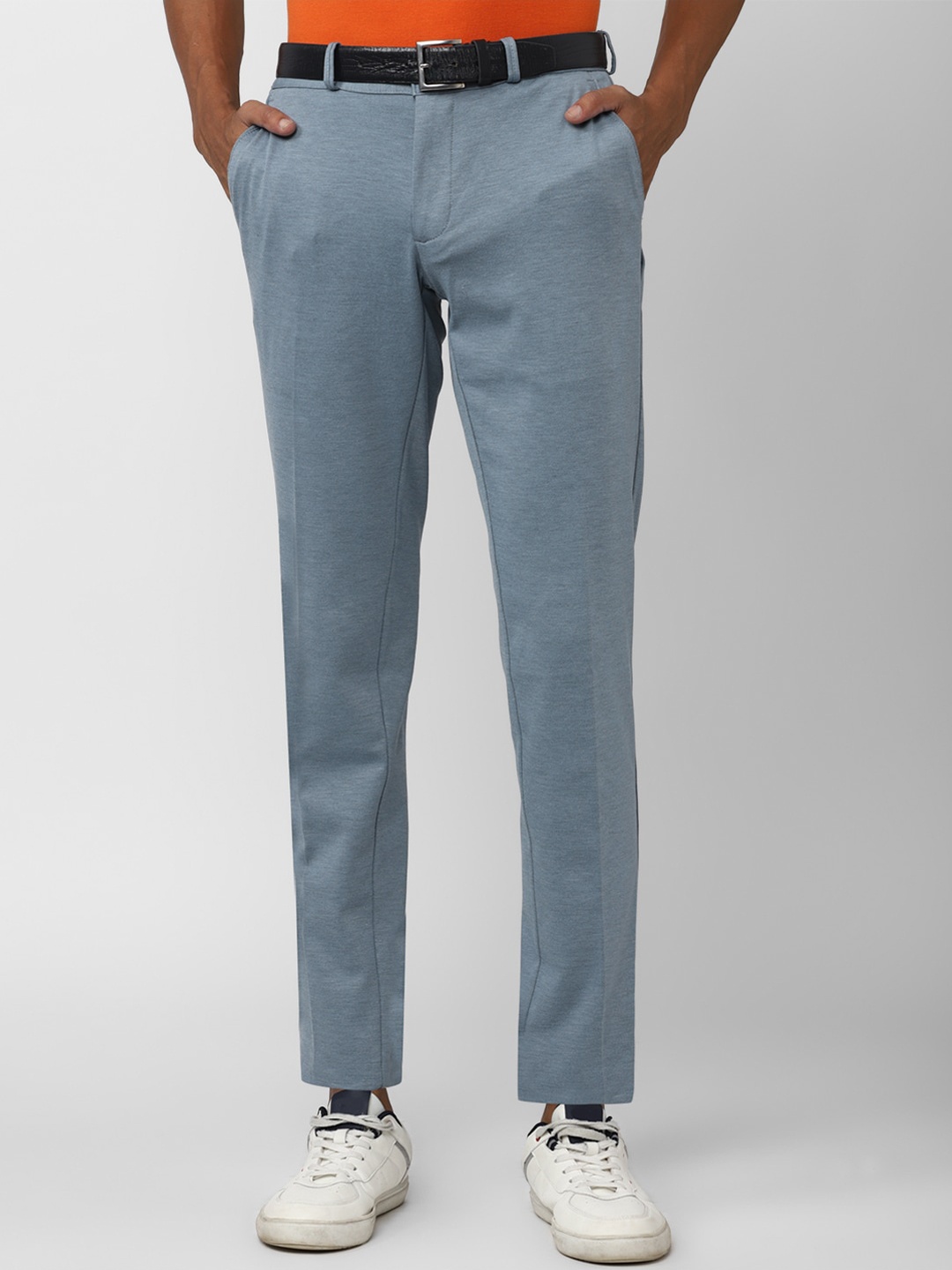 

Van Heusen Sport Men Textured Mid-Rise Slim Fit Formal Trousers, Grey