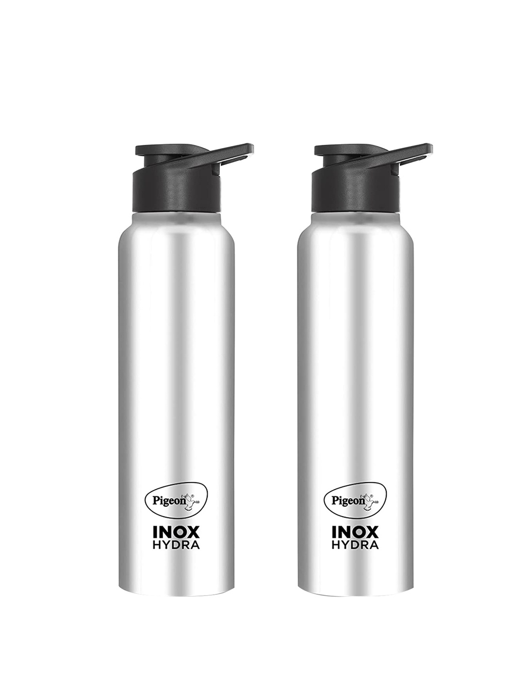 

Pigeon Silver-Toned 2-Pieces Stainless Steel Inox Hydra Sipper Water Bottle 900 ml Each